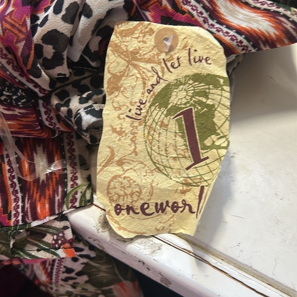 Nwt One World Kimono Floral & Cheetah Cardigan With Cheetah Tank Top Size S — image 8 of 8